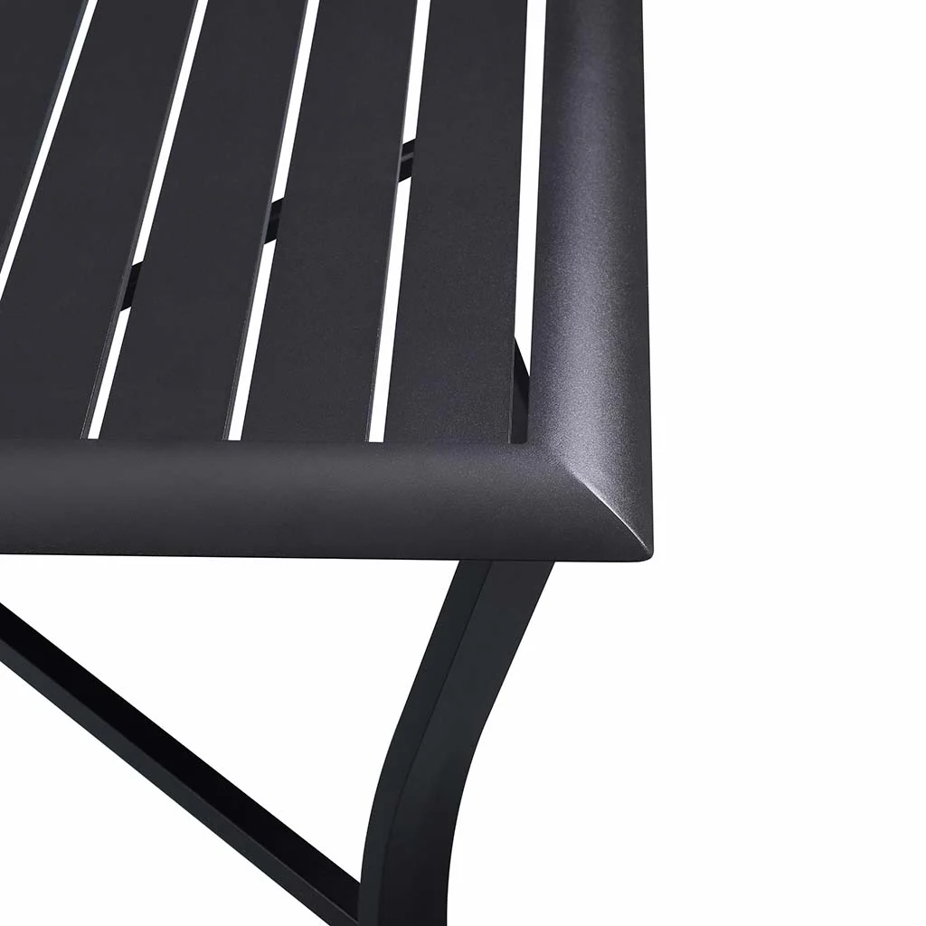 Aluminum Square Slats Table 42 inches in Black - Image 3