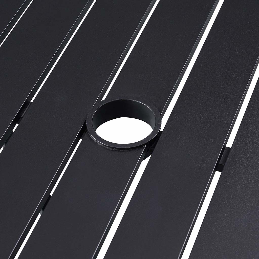 Aluminum Square Slats Table 42 inches in Black - Image 4